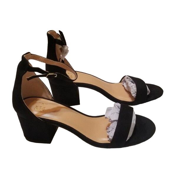 NWTs - DREAM PAIRS Women's Black Suede Chunk High Heel Pump Sandals Size 5 - Picture 3 of 9